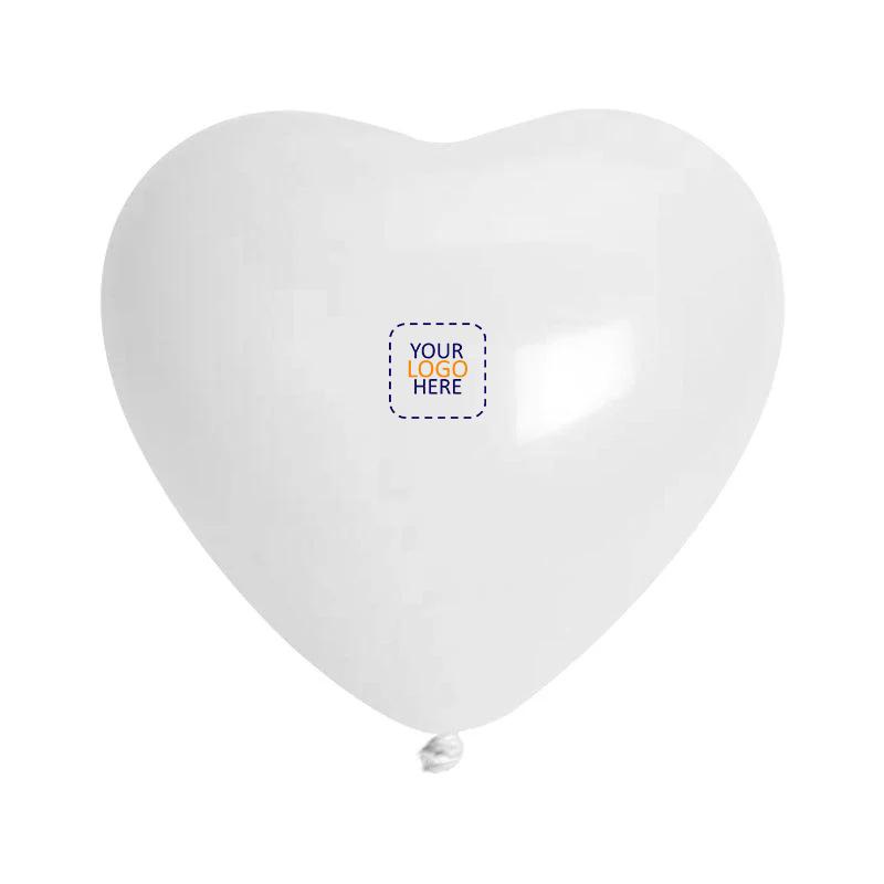 Heart Shape White Balloon with Logo